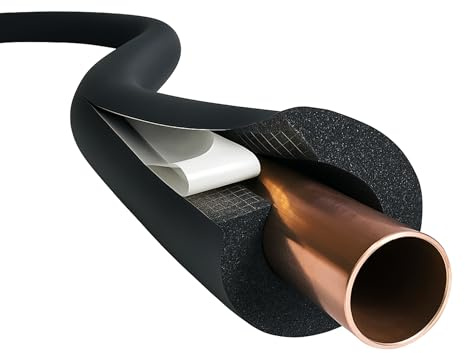 LavaTherm Self-Seal Pipe Insulation – 2 Metre Flexible Foam Tube Lagging for Copper Pipes | Thermal Pipe Sleeve | Pre-Slit Peel & Seal | Energy Saving Class 0 Pipe Lagging (9mm Wall, 22mm)