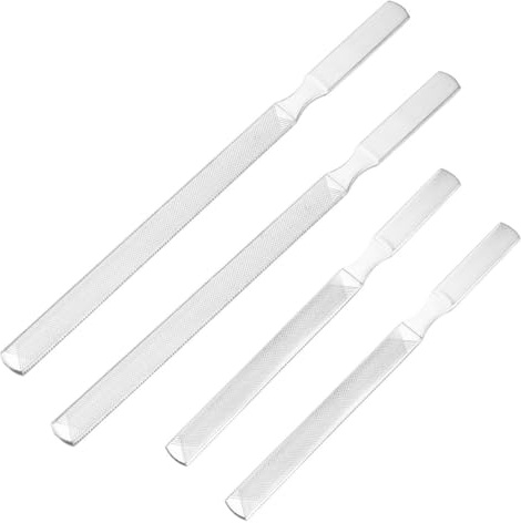 TOPBATHY Kit de Manicura y Pedicura de 4 Piezas Limas de Uñas de Acero Inoxidable Limas de Uñas de Cuatro Caras y Doble Cara de 13 CM y 18 CM Herramienta para Pulir Lijar y Abrillantar y