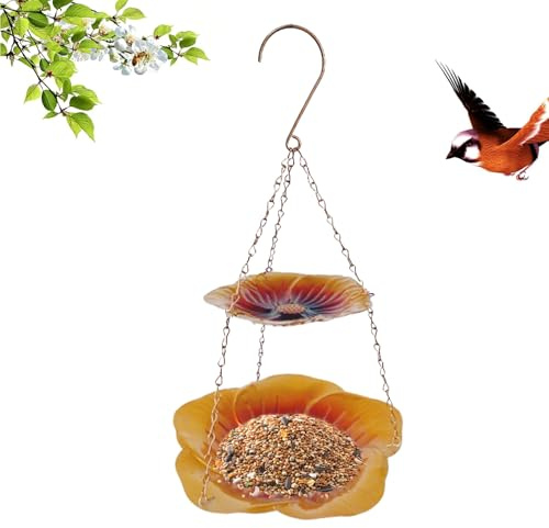 Bird Feeder, Metal Feeding Tray, Weatherproof, Double Layer | Winter Bird Feeders | for Patio Garden Aviary