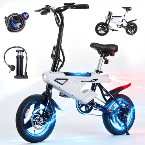 Gongxy A02 Bicicleta Electrica Plegable 14 Pulgadas - Bici Electrica con Batería de 36V 6.5Ah, 250W Motor, Todo Terreno Ebike para Adulto, Alcance de 15-30 km E-Bike, Unisex Adulto Bici Electrica