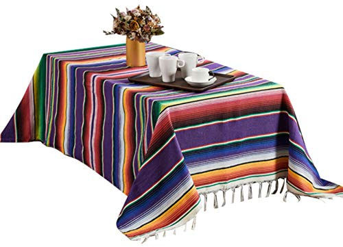 Liery Ethnischen Stil Baumwolle Mexikanischer Indischer Handgefertigten Regenbogen Decke Home Tapisserie Picknick-Matte Decke 150 * 180 cm Mehrfarbig