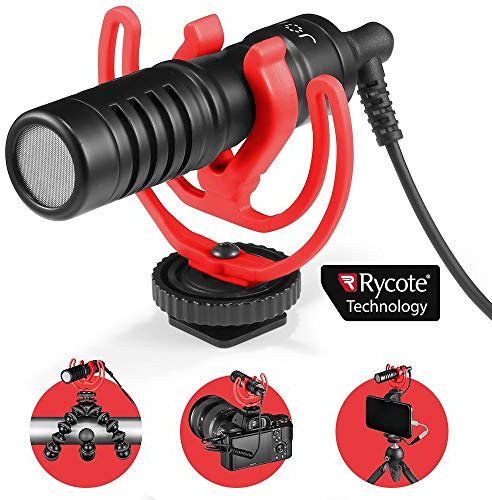 JOBY JB01643-BWW Wavo Mobile Compact On-Camera Microphone With Rycote Shock Mount, Deadcat Windscreen for Smartphone, iPhone Microphone, Smartphone Mic, Professional Mic, Vlogging