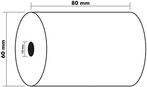 Carton de 30 bobines pour balance 80 mm x 60 mm Papier thermique 55 g/m² sans Phenol. Blanc - rouleaux bobine de caisse