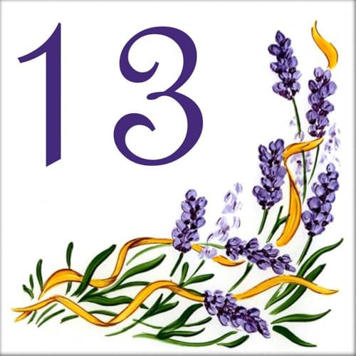 Signalétique de maison en faïence – Carreau de 10,8x10,8cm – Numéro au choix