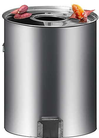 MNSRRN Estufa de Patata Dulce Asada Comercial de Acero Inoxidable, estofado de carbón/Gas humezado, maíz de castaño, Barril Ahumado, jardín de la Parrilla al Aire Libre,Gas,70cm*70cm
