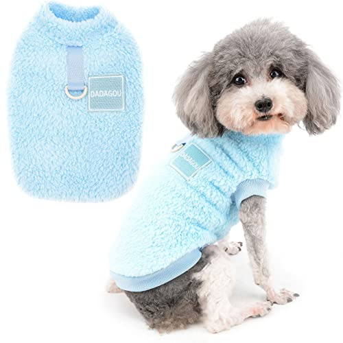 Zunea Fleece Dog Jumpers Winter Warm Sweater Coats for Small Dogs Blue S