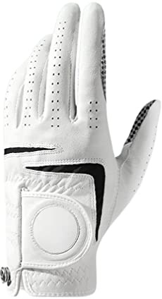 XARONF Men’s Golf Glove Left Hand with Ball Marker Value, Soft Comfortable, Fit Size, 2 Pack (Color : Black, Size : 27)