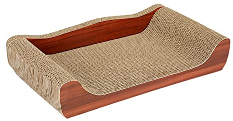MagiDeal Lit à gratter pour Chat, grattoirs pour Chat en Carton Extra Large, Protection de Meubles pour Animaux de Compagnie, canapé de Salon, Planche à, Marron 50cmx27cmx9cm