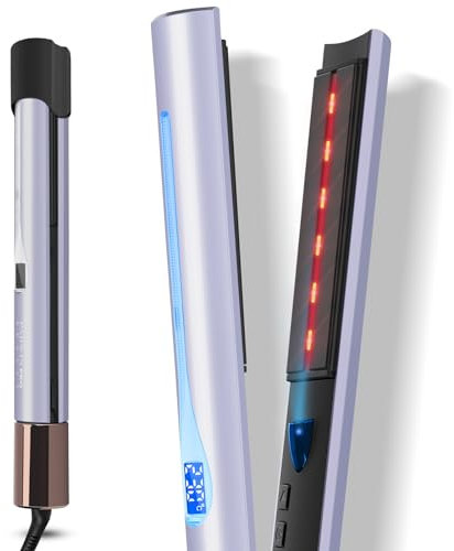 PARWIN PRO BEAUTY 2 in 1, piastra lisciante per capelli agli ioni di infrarossi, terapia a infrarossi e ionica, effetto anti-crespo e lucido, 14 impostazioni di temperatura 100-230℃