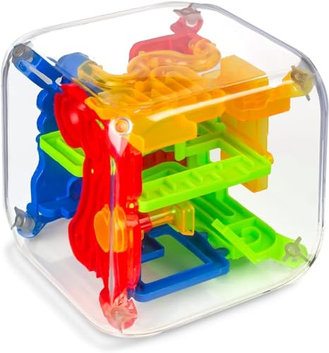 3 otters 3D Puzzle Maze Cube, 72 Obstacles Puzzle Cube Interactive Maze Game with Education Toy for Kids