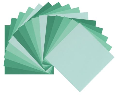 DMiotech 100 Sheets 3.9x3.9 Inch Origami Paper Large, 7 Colors Green Square Origami Paper Easy Fold Double Sided Colored Paper for DIY Arts and Crafts