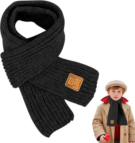 RCYHCY Jungen Mädchen Schals, Kinder Strickschal Winter, Warme Stricken Schal, Kinder Strickschal Wollschal, Winter Strickschal für Mädchen und Jungen, Nackenwärmer Für Jungen Mädchen (B)