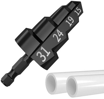 Stepped Pipe Bit - Repair Hole Opener | High Speed Steel Drill Bits, Four-Stage PPR Lifting Drill Bit, High Hardness Integrated Lifting Drill, Hexagonal Handle Water Pipe Expansion Drill for Pipe