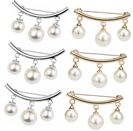 VALICLUD ÉPingle À Foulard En Perles Pour Femme Broche DéColleté ÉLéGante En Accessoire De Mode Pour T-Shirt Pull Et ÉCharpe 3 8 X 1 2 X 1 0 Cm