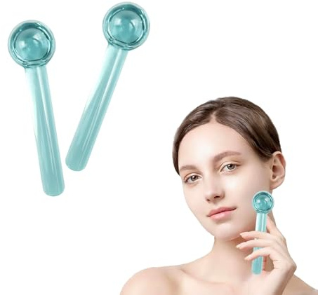 SportEmblema Ice Globes for Face & Eyes,Facials Cold Roller Cooling Globes for Skin Tightening & Anti-Aging Reusable Ice Facial Roller for Reduction of Puffiness & Wrinkles Dark Circles,Headaches-Blue