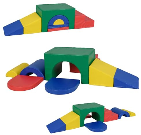 RELAX4LIFE Set di 7 Blocchi da Costruzione per Bambini, in Schiuma per Arrampicarsi, Combinazioni Libere, Vari Colori, Forme Diverse, per Casa, Asilo Nido