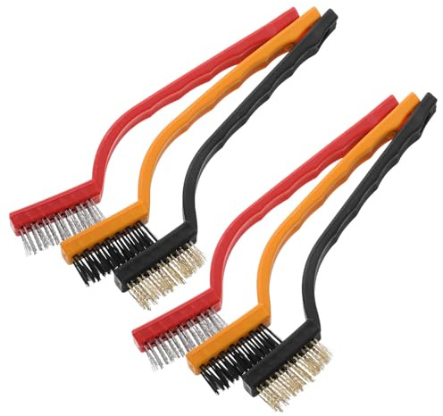EPIGEIST Set di 2 Spazzole per la Pulizia Profonda Fornelli a Gas con Setole in Nylon, Ottone e Acciaio Inox, Impugnatura Ergonomica, per Cucina Camper e Cappa Ventilata, Accessorio per