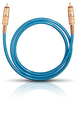 Oehlbach NF 113 DI 200 - Digitales Audio-Cinchkabel - Hochwertiges S/PDIF Koaxialkabel, Mehrfach Schirmung, 75 Ohm - 2m - blau