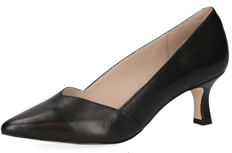 CAPRICE Décolleté da Donna a Punta in Pelle, Nero (Black Nappa), 40,5 EU