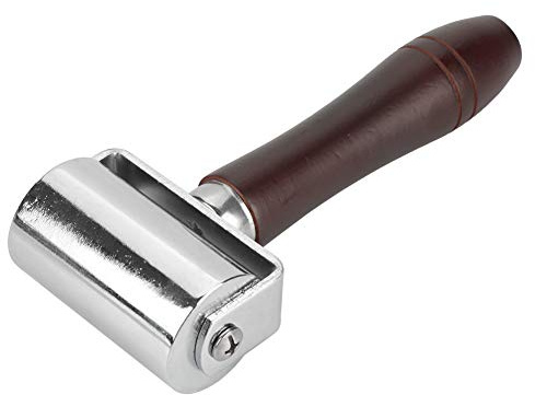 HEEPDD Rodillo de Cuero Profesional, Acero Alto Carbono 60 mm, Herramienta Artesanal para Laminado y Acabado en Cuero, for marroquinería, Manualidades y restauración