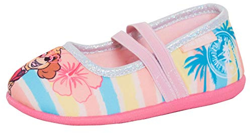 Paw Patrol Pantuflas para niñas con bailarinas Skye con correas elásticas, zapatos de ballet para casa, arcoiris pastel, 30 EU