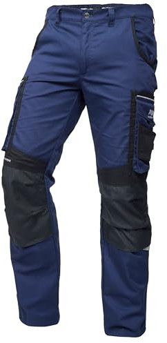 PUMA Workwear Precision X - Arbeitshose Herren - Premium Arbeitskleidung mit vielen Taschen und verstärkten Kniepartien - Funktionshose mit Stretch für Handwerk und Baugewerbe - Marine/Schwarz - 60