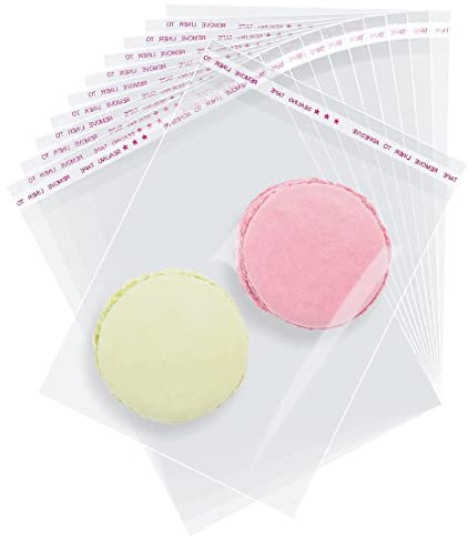 200 Stück OPP Tütchen Selbstklebend Plastiktüten Klare Cellophan Taschen 6 x 9 cm Klein Flachbeutel Cellophantüten Transparent für Geschenk Schmuck