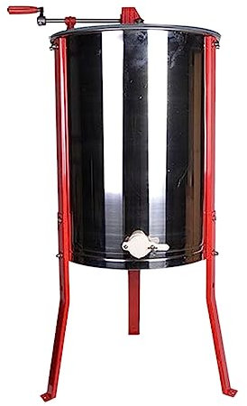WRJAHCG Manuelle Honigschleuder, 2/3/4 Rahmen Edelstahl Honey Extractor, mit Transparenter Abdeckung Verstellbarer Ständer, für Imker und Bienenzüchter Zubehö,3 Frames