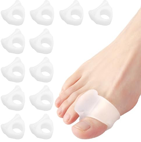IKKAB Gel Zehenspreizer,12 pcs Zehentrenner Silikon zehenspreizer Hallux Kleiner Zeh,Toe Spreader Separatoren, für Hammertoes Bunions Überlappende Zehen Reibung, Druck und Schmerzlinderung
