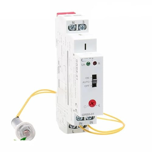 WouND GRB8-01/02 Din Rail Twilight Switch Photoelectric Timer Light Sensor Relay AC110V-240V Auto ON Off 1Pcs (Size : GRB8-02 AC110-240V)