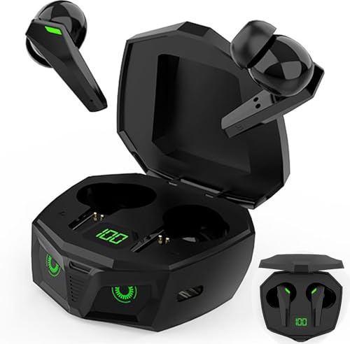 ELLENNE AURICOLARI CUFFIE BLUETOOTH 5.3 P50 NERE GAMING LOW LATENCY WIRELESS TWS NERO