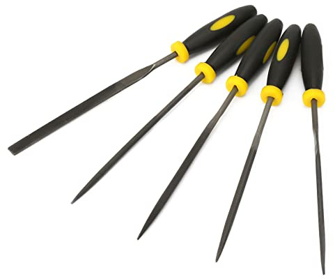 Fydun Mini Lima Plana Surtida, Escofina de Acero Portátil, Juego de Limas de Madera, Conveniente para Dar Forma Fina, 3x140mm (3 * 140mm)
