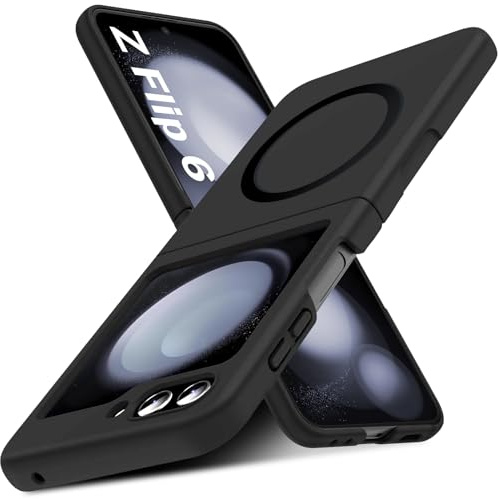 Handyhülle für Samsung Galaxy Z Flip 6 5G Magnetisch [Mit Magsafe] [Translucent Matt] Anti-Fingerabdruck Hart Case Cover