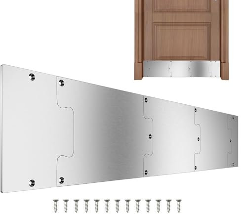 Placas de patada para puertas exteriores, placa de patada de puerta principal,Placa inferior de la puerta protectora - Protección de acero inoxidable de acero inoxidable para la sala de estudio de bañ