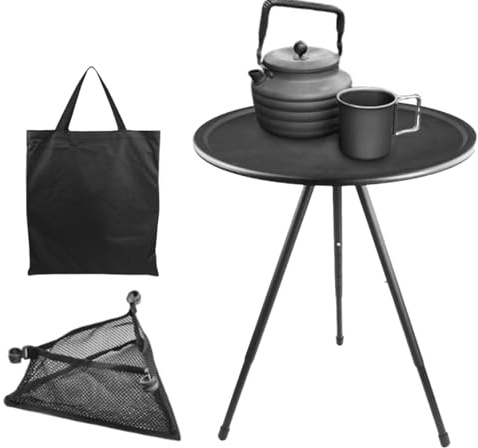 Utomhus fällbord, terrass utomhus runt fällbord sidobord – bärbart justerbart möbelskrivbord litet för trädgård resor grillning picknickbord