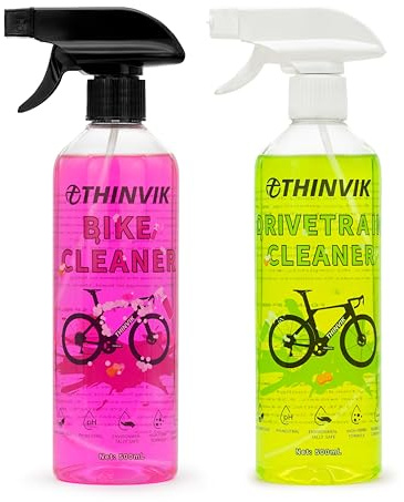 Thinvik Biodegradable Bike Cleaner & Drivetrain Cleaner for Cleaning Bike Frame, Chain, Freewheel, Cassette Deep Cleaning Safe on Carbon Fibre, Suitable For All Types of Bicycle (Pack of 2)