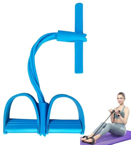 Saludea Gentle Fit Bande Élastique De Résistance pour Les Pieds, 21 Bandes De Résistance pour Fitness, Pédale 4/6 Tubes, Extracteur De Cheville, Équipement d'exercice pour Abdominaux(Blue,6 Tube)