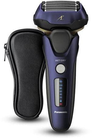 Panasonic Series 800 ES-LV67 , 5-Blade Wet & Dry Electric Shaver For Men, Rechargeable, Responsive Beard Sensor, Multi-Flex 16D Head, Navy and Black