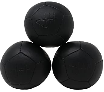 Zeekio Josh Horton Pro Series Juggling Balls - 12-Panel, Synthetic Leather - Set of 3 Black