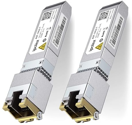 ipolex 1,25/2,5/5/10G SFP+ RJ45 Transceptor de Cobre con Marvell IC, módulo 10GBase-T RJ-45 SFP+, Compatible con Cisco SFP-10G-T-S, Ubiquiti UniFi UF-RJ45-10G, Mikrotik, D/TP-Link (Cat.6a, 30m) 2 PCS
