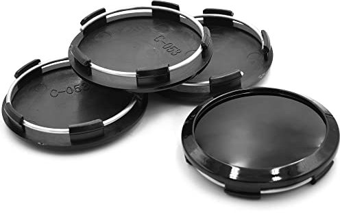 RhinoTuning 4 Stück Radnabenkappen für Volvo Nabendeckel OD 64 mm ID 60 mm, Schwarz Radnabenabdeckung Geeignet für Rad, Felgendeckel