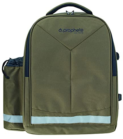 Prophete Isolierter Fahrradrücksack, 20 L, Material: 600DPU, mit Reflektionselementen, wasserabweisend, leicht abwaschbar, Montageelemente versteckbar bei Rücksackfuntion, Farbe: oliv