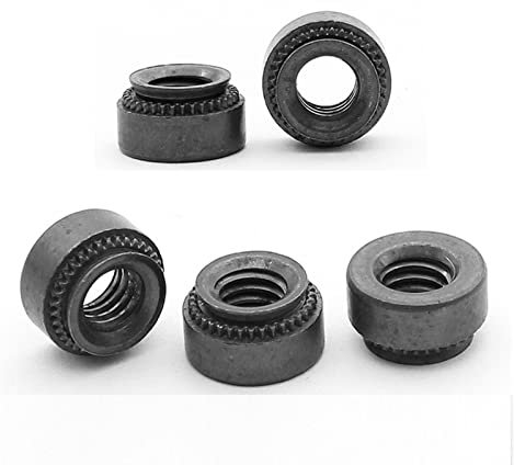 WILLWA 100 Stück M2 M2.5 M3 M4 M5 M6 M8 Einpressmutter Presseinsatz Nietmuttern 0,8–3,2 mm (Color : Steel, Size : M6-2 Slab 2.3mm)