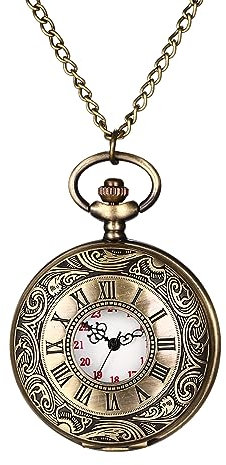 Avaner Taschenuhr Analoge Quarz Uhr mit römischen Ziffern Pulloverkette für Herren Damen als Geschenke für Muttertag Vatertags Weihnachten Geburtstag