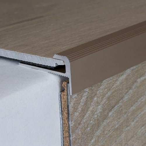 PROVISTON | Profilé de bordure et de finition | Aluminium | 12 x 28 x 1000 x 5 mm | Bronze clair | Profil d'insertion | Barre de finition | Profil de sol