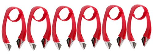 LIFKOME 6piezas Herramienta De Cocina Para Separar Tallos De Frutas Descorazonador De Fresas y Piña Utensilio Práctico Inoxidable Fácil De Limpiar