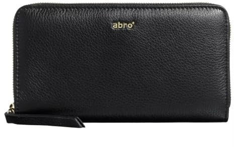 ABRO Damen Geldbörse Reisezubehör-Reisebrieftasche, schwarz/Gold