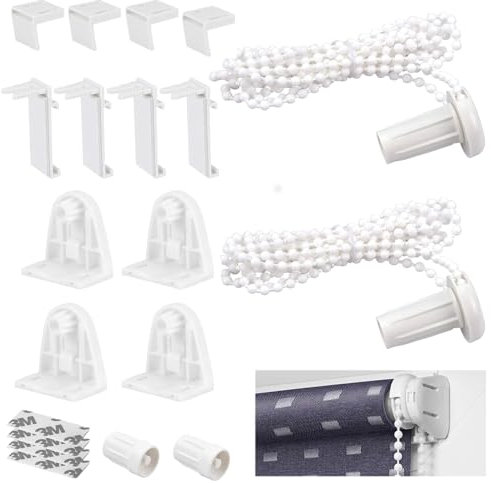 Rollo Halterung für Fenster - 16 Stück Klemmhalter für Klemmfix Doppelrollo, 17mm Ersatzteile für Verdunkelungsrollo, Holz Fenster