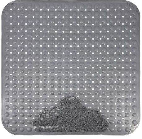 INCETUE Duschmatte rutschfest, 80x80cm Antirutschmatte Dusche mit Saugnäpfen, Anti Rutsch Dusch Matte, Duscheinlage rutschfeste für Kinder und Alten, Grau