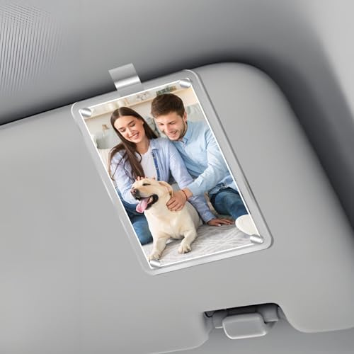 Porte-photo magnétique personnalisé en acrylique pour voiture, cadre photo pour voiture, support photo pour voiture, clip pour pare-soleil de voiture, accessoires de voiture personnalisés Peut être